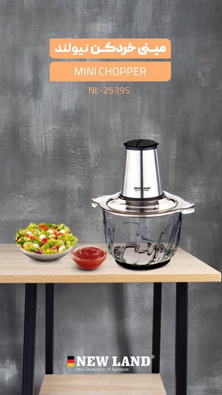 c9124cdf-e6a3-46aa-b8a5-4f18377982bf خرد کن شیشه ای 2/5 لیتر نیولند کد 2539 - تصویر 1